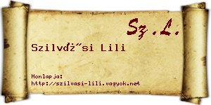 Szilvási Lili névjegykártya
