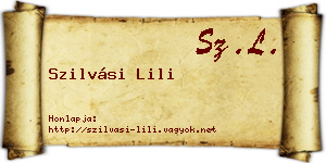 Szilvási Lili névjegykártya