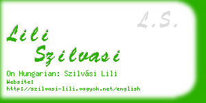 lili szilvasi business card